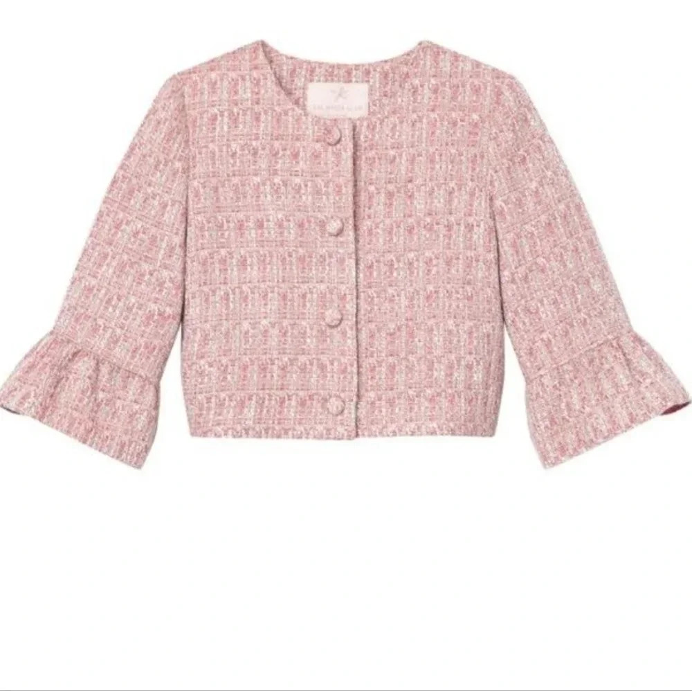 NWT Gal Meets Glam Clarissa Pink Tweed Jacket Small / 6